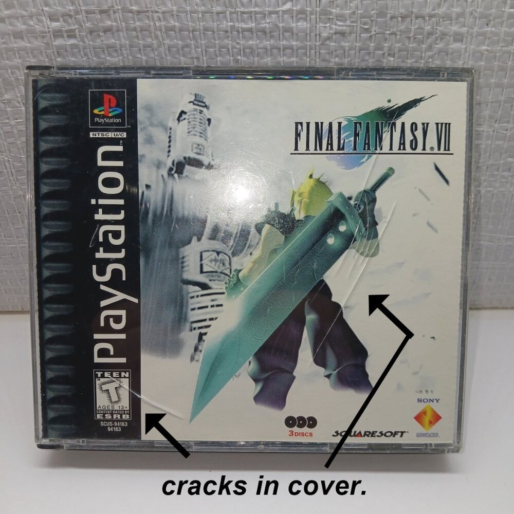 Playstation 1, Final Fantasy VII 7 PS1, Black label, No manual. TESTED
